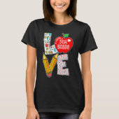 Love Fifth 5th Grade Apple Back To School Teacher  Tシャツ (正面)