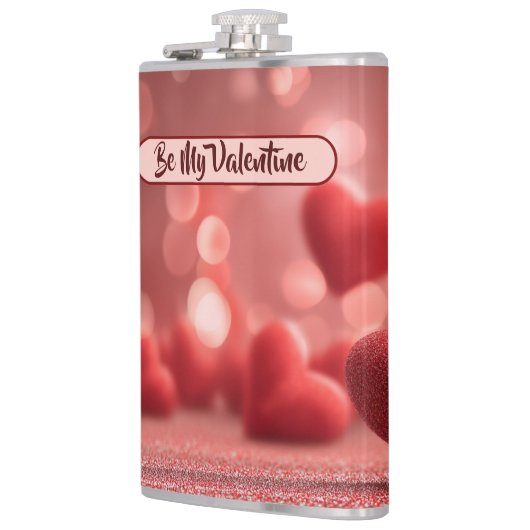 Love-Filled Be My Valentine Vinyl Wrapped Flask フラスク (左)