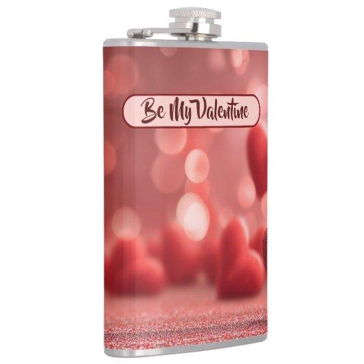 Love-Filled Be My Valentine Vinyl Wrapped Flask フラスク (右)