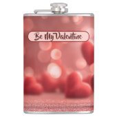 Love-Filled Be My Valentine Vinyl Wrapped Flask フラスク (正面)
