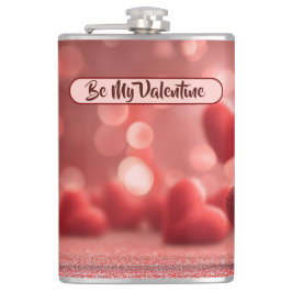 Love-Filled Be My Valentine Vinyl Wrapped Flask フラスク