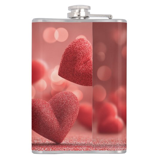 Love-Filled Be My Valentine Vinyl Wrapped Flask フラスク (裏面)