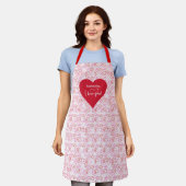 Love Filled Kitchen Personalized Valentine Apron エプロン (着用した状態)