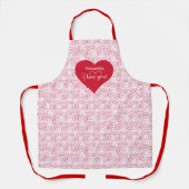 Love Filled Kitchen Personalized Valentine Apron エプロン (正面)