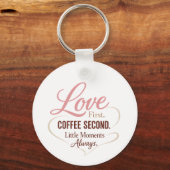 Love First Coffee Second Mom Life Typography Desig キーホルダー (裏面)