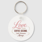 Love First Coffee Second Mom Life Typography Desig キーホルダー (裏面)