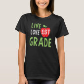 Love First Grade Happy Fall Thanksgiving Women 1st Tシャツ (正面)
