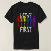 LOVE FIRST RAINBOW COLORS HOMO Skeleton Tシャツ (デザイン正面)