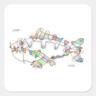 love fish love スクエアシール