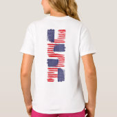 LOVE FLAG USA/EEUU TEXT BRUSH STROKE BY MASANSER P Tシャツ (裏面)