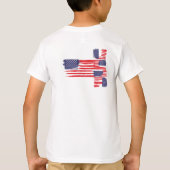 LOVE FLAG USA/EEUU TEXT BRUSH STROKE BY MASANSER P Tシャツ (裏面)