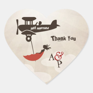 LOVE FLIGHT Thank 結婚's Sticker ハートシール