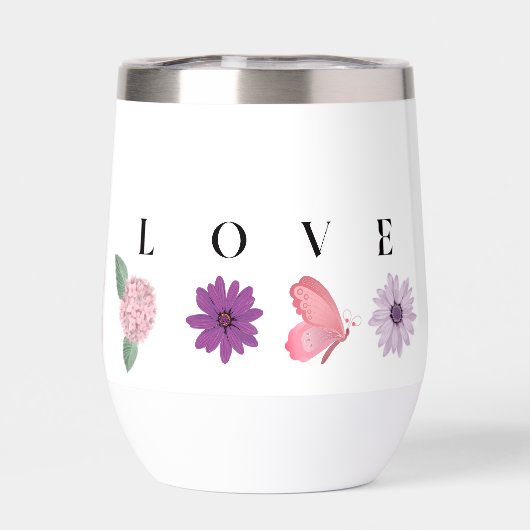 LOVE Floral Butterfly Design Romantic Gift for Her (背面)