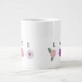 LOVE Floral Butterfly Mug – Romantic Gift for Her ジャンボコーヒーマグカップ (正面)