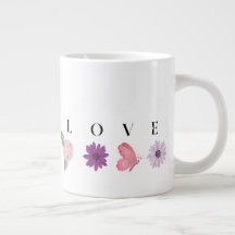LOVE Floral Butterfly Mug – Romantic Gift for Her