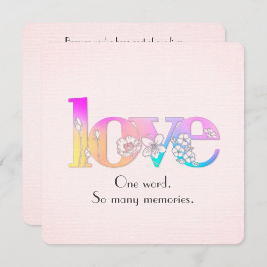 LOVE Floral Design for Wedding Vow Renewal 招待状 (正面/裏面)