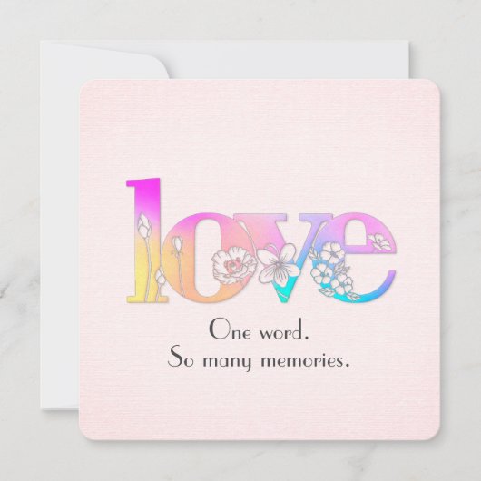 LOVE Floral Design for Wedding Vow Renewal 招待状 (正面)