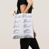 Love & Floral Line Art in 5 set tote bag トートバッグ (クローズアップ)