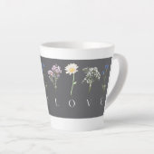 LOVE Floral  – Romantic Botanical Print カフェラテマグ (右アングル)