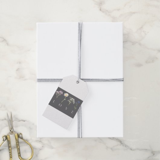 LOVE Floral  – Romantic Botanical Print ギフトタグ (より糸付き)