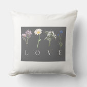 LOVE Floral – Romantic Botanical Print クッション (正面)