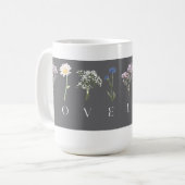 LOVE Floral  – Romantic Botanical Print コーヒーマグカップ (正面左)