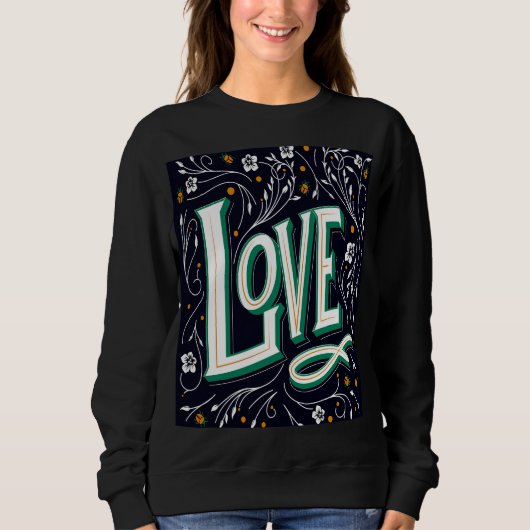Love Floral Script スウェットシャツ (正面)