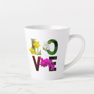 LOVE Floral Typography  カフェラテマグ