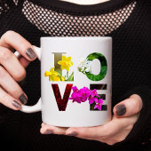 LOVE Floral Typography  コーヒーマグカップ