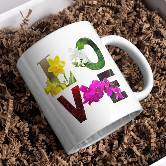 LOVE Floral Typography  コーヒーマグカップ