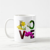 LOVE Floral Typography  コーヒーマグカップ (左)