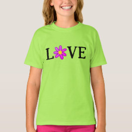 LOVE Flower Girl's Tシャツ