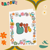 LOVE Flower Power Groovy 70のあいさつインスパイアつ カード