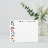 LOVE Flower Power Groovy 70のテーマフラットノートカード サンキューカード (スタンド正面)