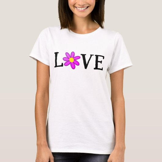 LOVE Flower Women's T-Shirt Tシャツ (正面)