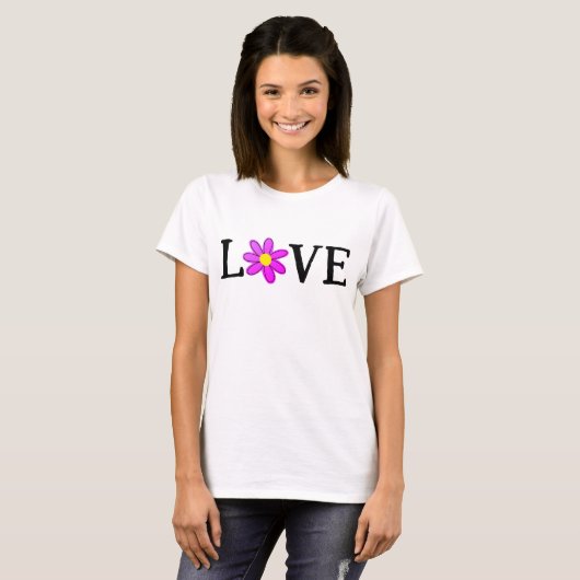 LOVE Flower Women's T-Shirt Tシャツ (正面フル)