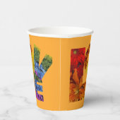 Love Flowersコレクションオレンジ背景 紙コップ (右)