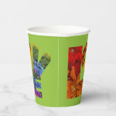 Love Flowersコレクショングリーンバックグラウンド 紙コップ (右)