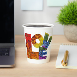 Love Flowersコレクションホワイト背景 紙コップ