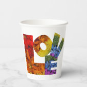 Love Flowersコレクションホワイト背景 紙コップ (裏面)