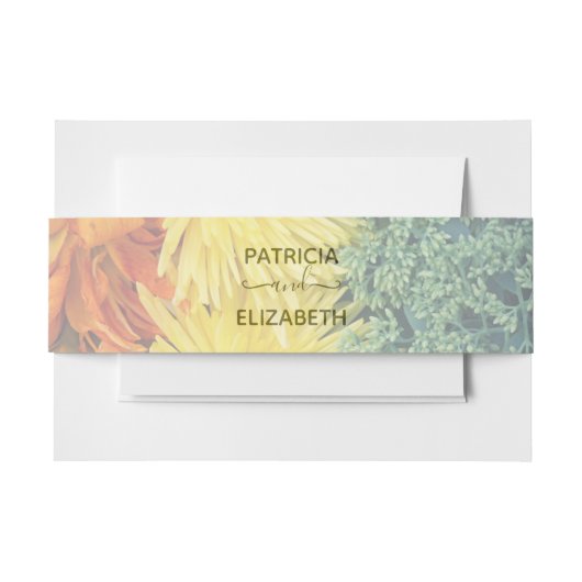 LOVE Flowers Same-Sex 結婚's Collection 招待状ベリーバンド (正面例)