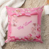 Love Flowers Throw Pillow クッション (ブランケット)