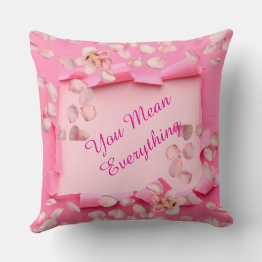 Love Flowers Throw Pillow クッション (裏面)