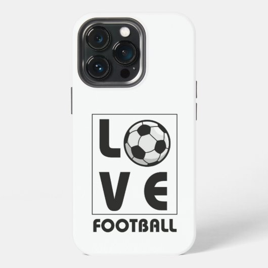 "LOVE FOOTBALL" モダンなタイポグラフィ スマホケース iPhoneケース (裏面)