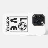 "LOVE FOOTBALL" モダンなタイポグラフィ スマホケース iPhoneケース (裏面横)