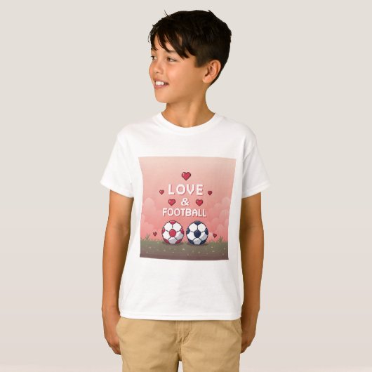 Love & Football - Arte Pixelado Tシャツ (正面フル)