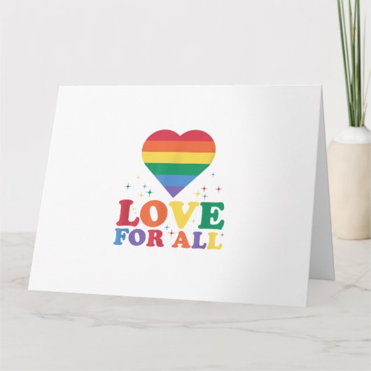 Love For All LGBTQレインボープライドゲイレズビアンLGBT カード (正面)