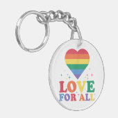 Love For All LGBTQレインボープライドゲイレズビアンLGBT キーホルダー (正面左)