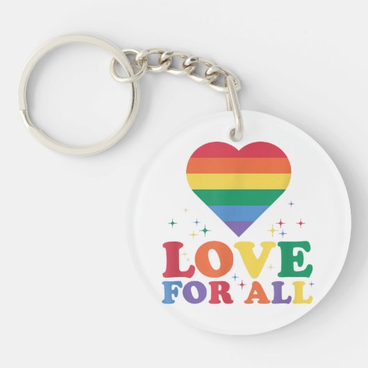 Love For All LGBTQレインボープライドゲイレズビアンLGBT キーホルダー (正面)