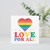 Love For All LGBTQレインボープライドゲイレズビアンLGBT サンキューカード (スタンド正面)